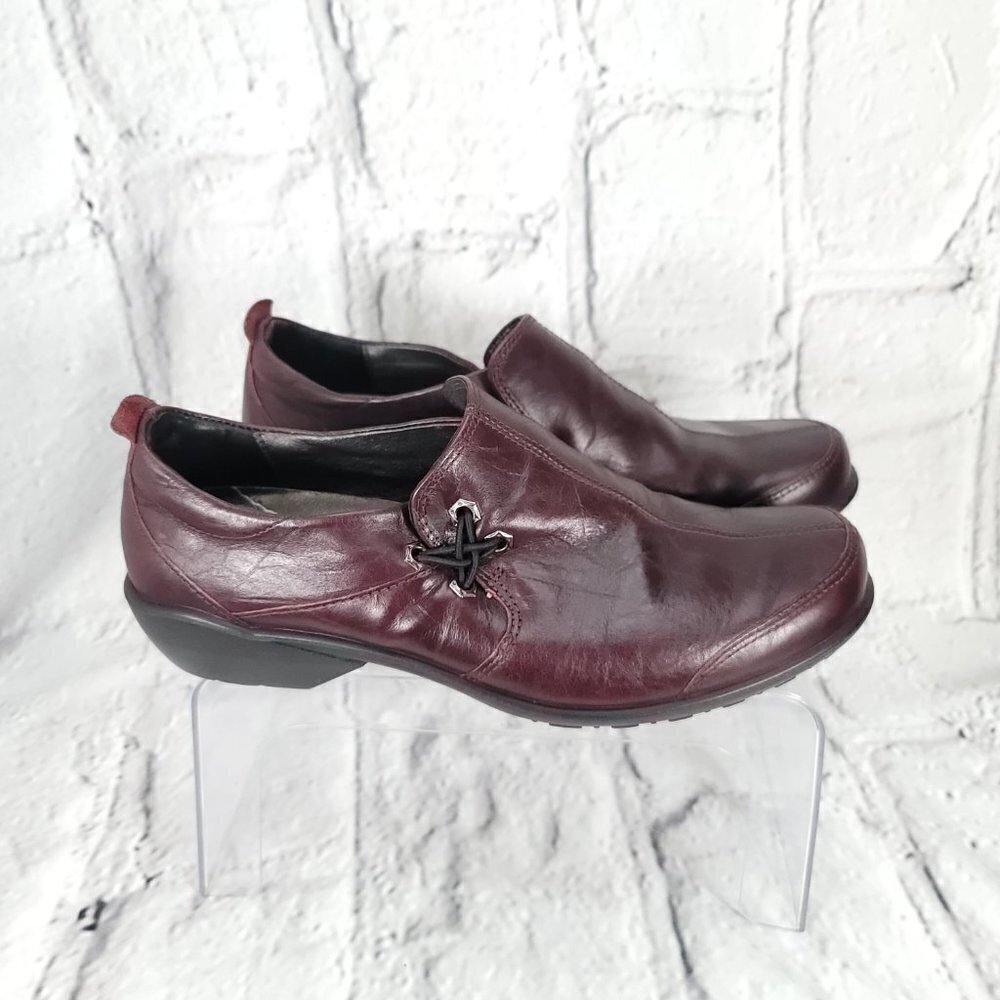 ROMIKA Burgundy Womens Sz 8-8.5 Leather Slip On Loafers‎ Academic Casual Comfort - Picture 15 of 15